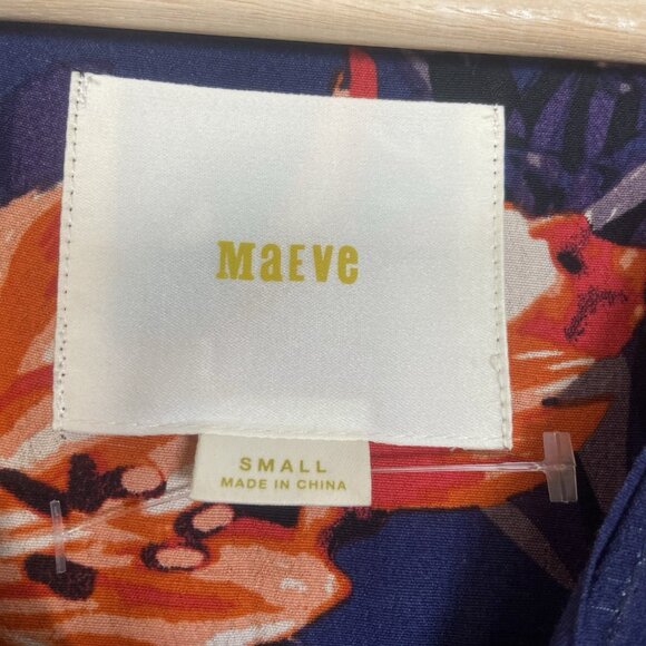 Anthropologie Maeve Caravane Dress Size Small Boho Tunic Navy Floral Drop Waist - Picture 5 of 11